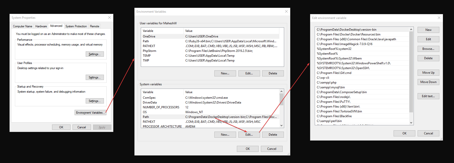 Windows Environment Path Flow