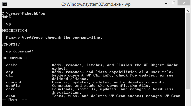 Setup WP CLI on Windows Operating System 1