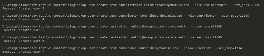 Create multiple user roles with WP CLI command.