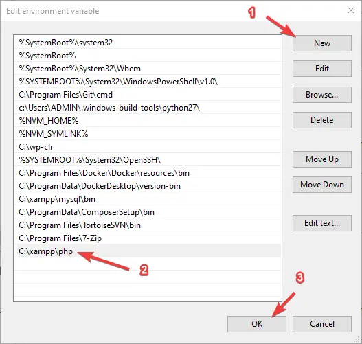 [Solved] PHP is not recognized as an internal or external command 6