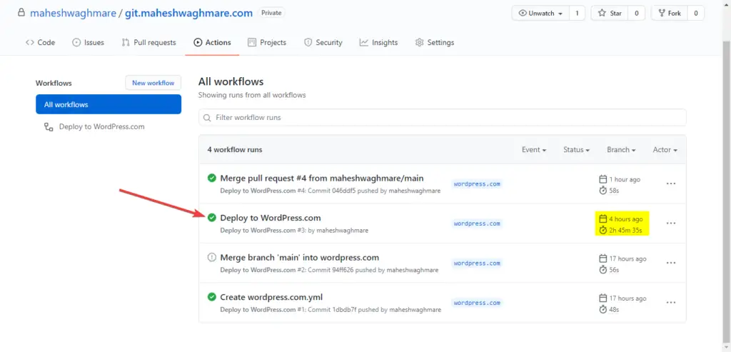 GitHub to WordPress.com Automation 5