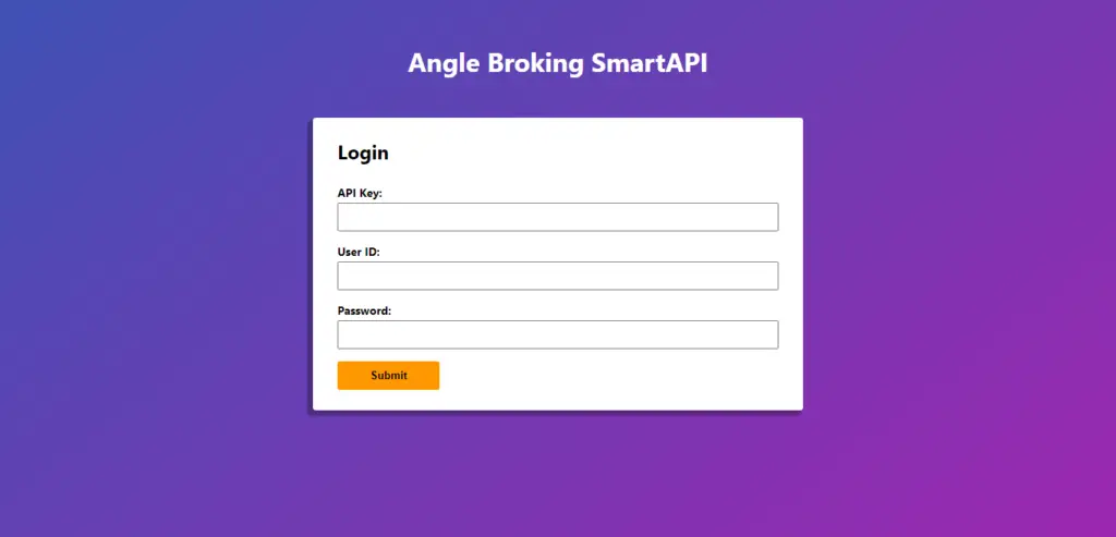 Angle Broking SmartAPI App 1