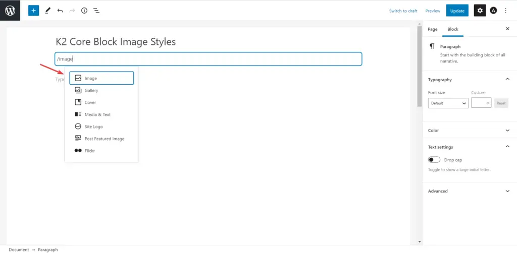 K2 Core Block Image Styles 2