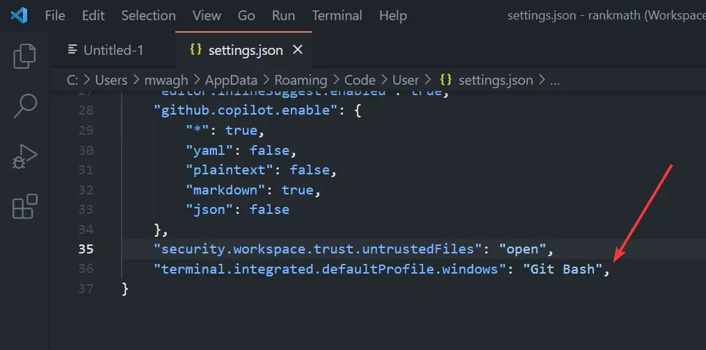 Set Default Terminal 3