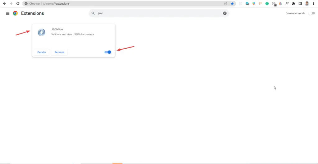 Install and use the JSONVue Chrome extension 2